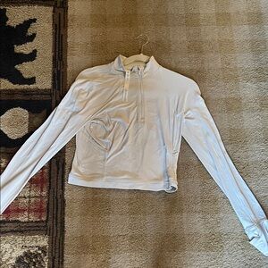Lululemon Athletica White Quarter-Zip Top